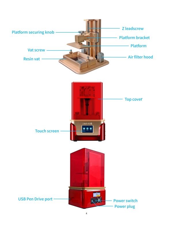 Itech 4.0(S) UV LCD 3D Printer. Can Print Castable & Uncastable Resin Both 2020 Model - Image 3