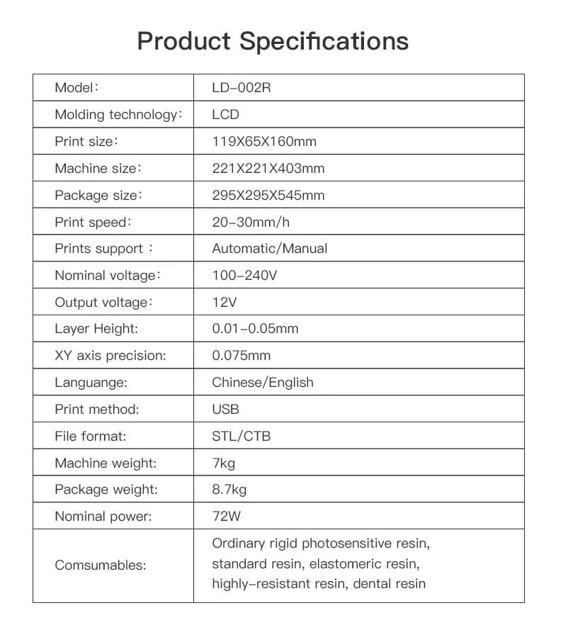 Creality LD-002R LCD Resin 3D Printer