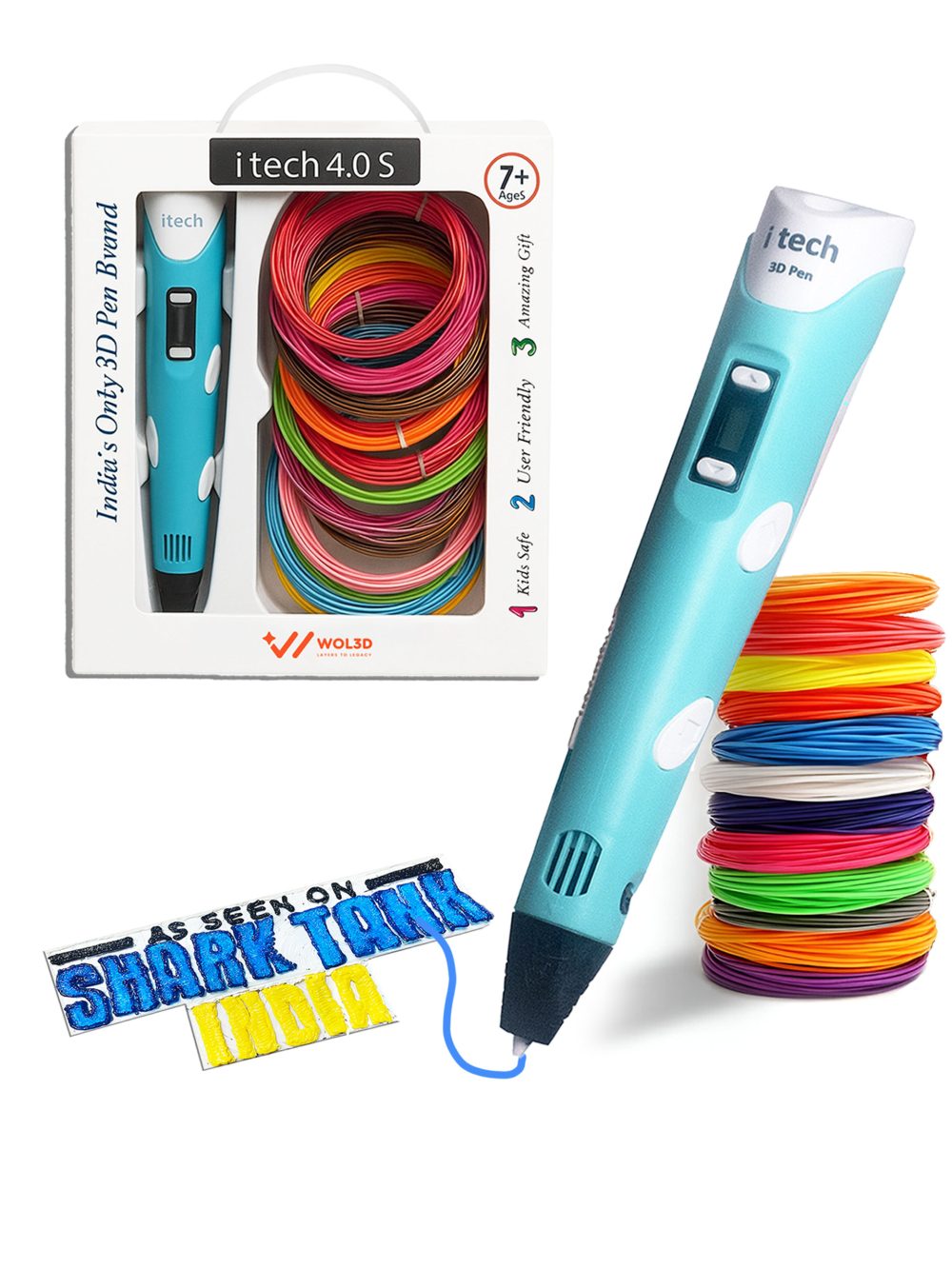 ITECH 3D PEN WITH 12 IN 1 FILAMENT PACK