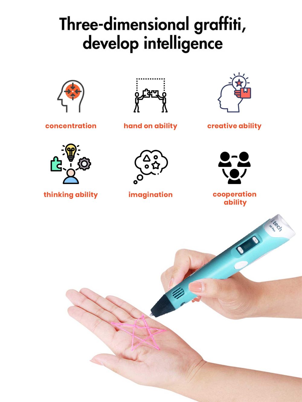 ITECH 3D PEN WITH 12 IN 1 FILAMENT PACK - Image 6