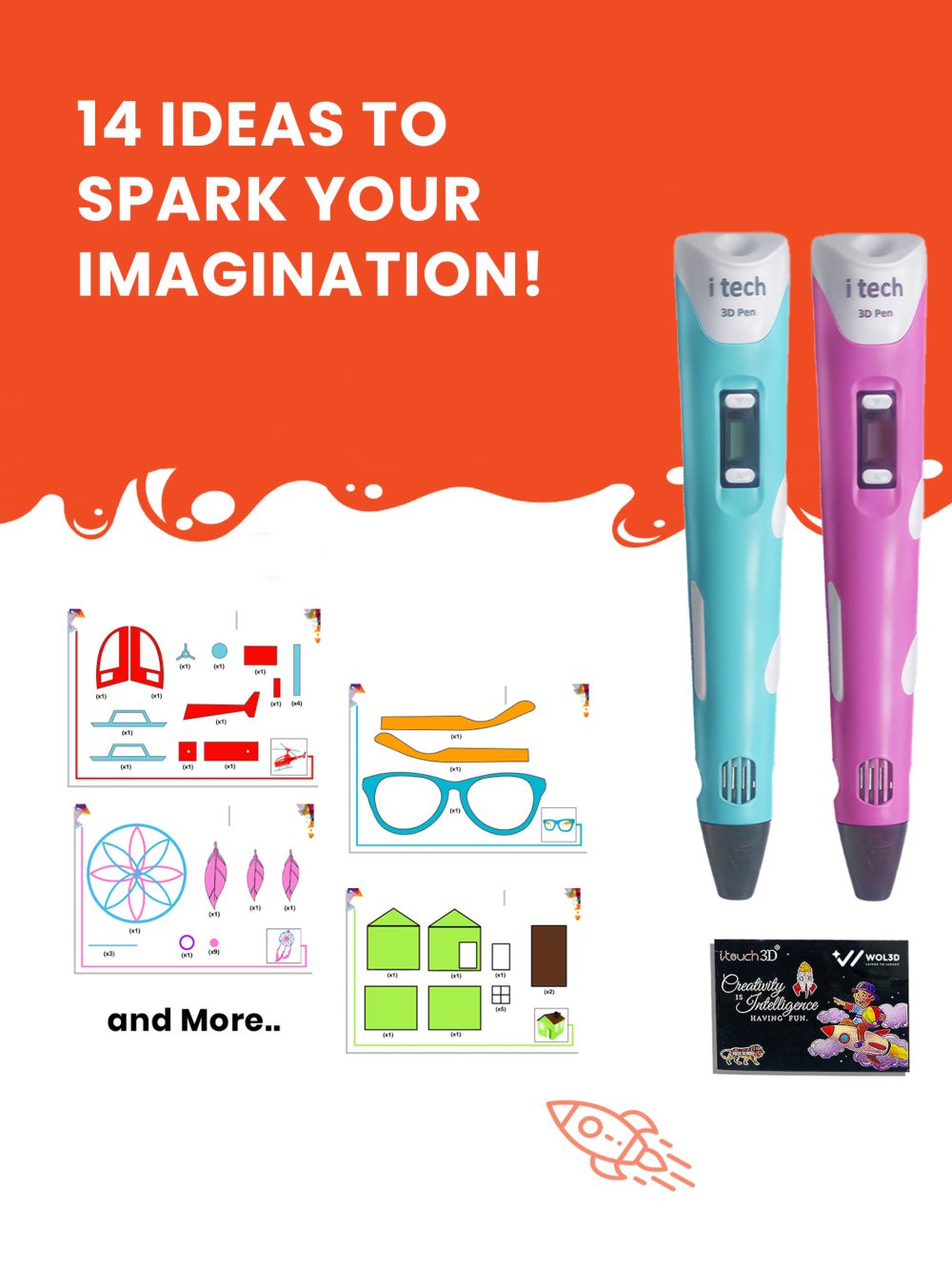 ITECH 3D PEN WITH 12 IN 1 FILAMENT PACK - Image 3