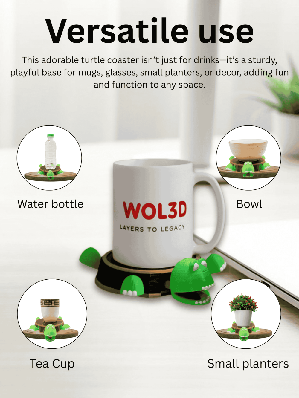 Shellby- The Runner , Adorably Durable Turtle Coaster - Image 3