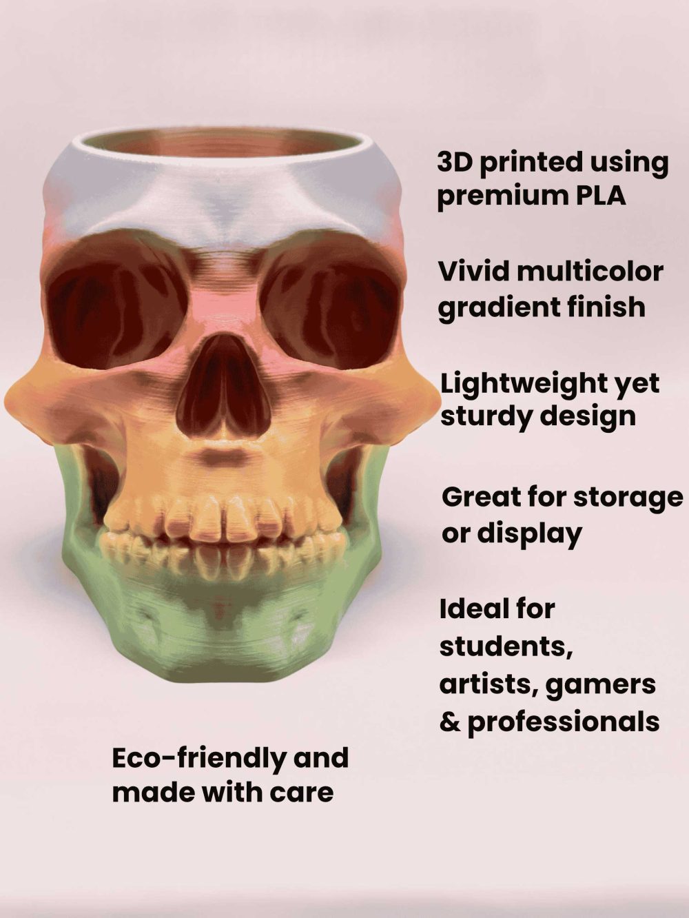 Meet Skully- Skull-Shaped Holder/Desk Organizer - Image 4